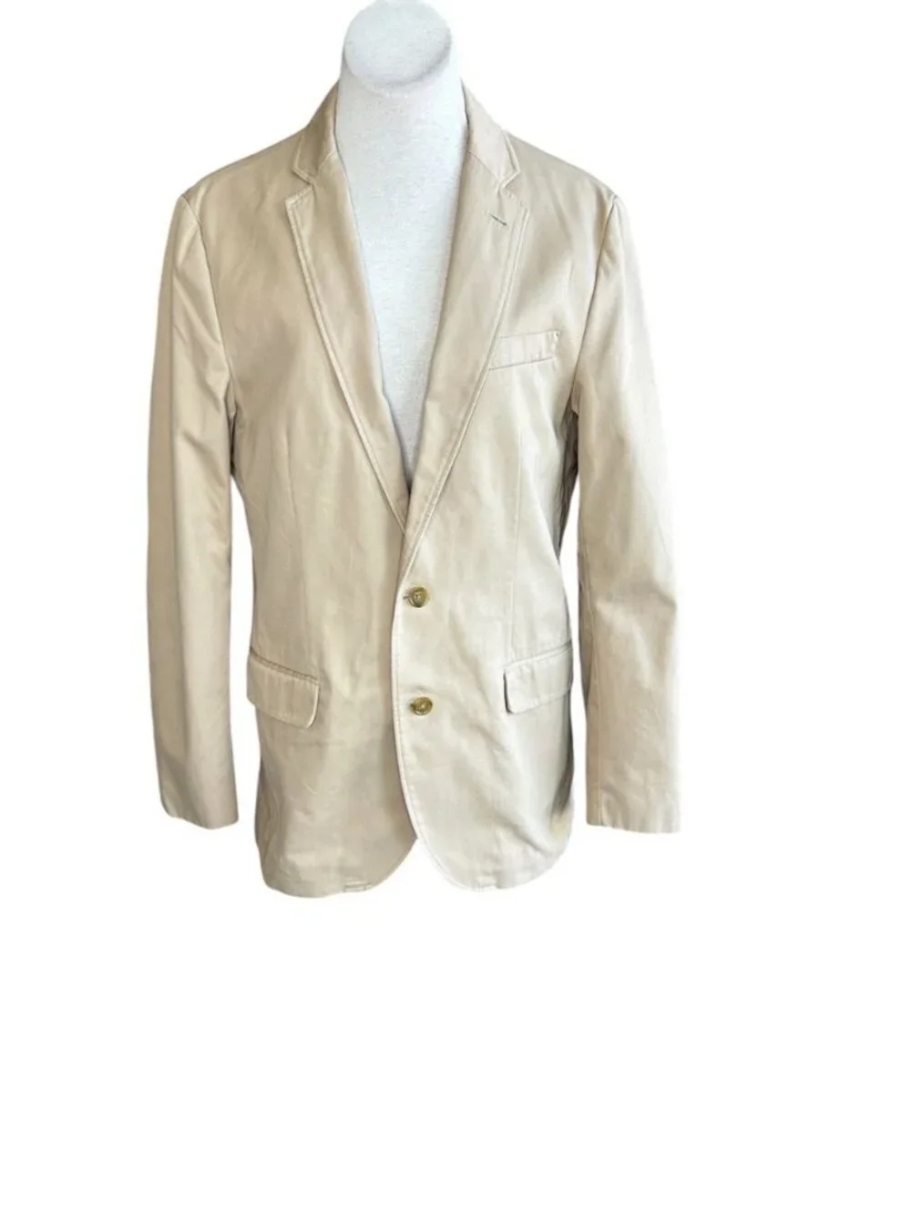 J. Crew Men's Tan Ludlow 100% Cotton Twill Casual Sport Coat Blazer Size Medium